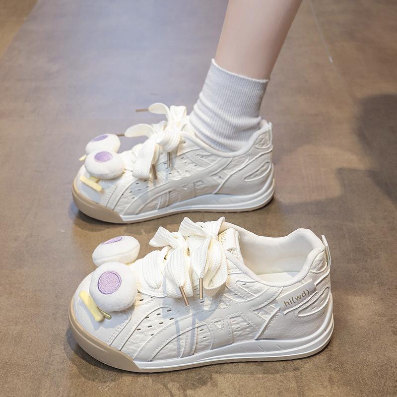 2025 Summer Little White Shoes New Korean Version Ins Female Students Height Increase Mesh Breathable Board Shoes Platform Casual Shoes