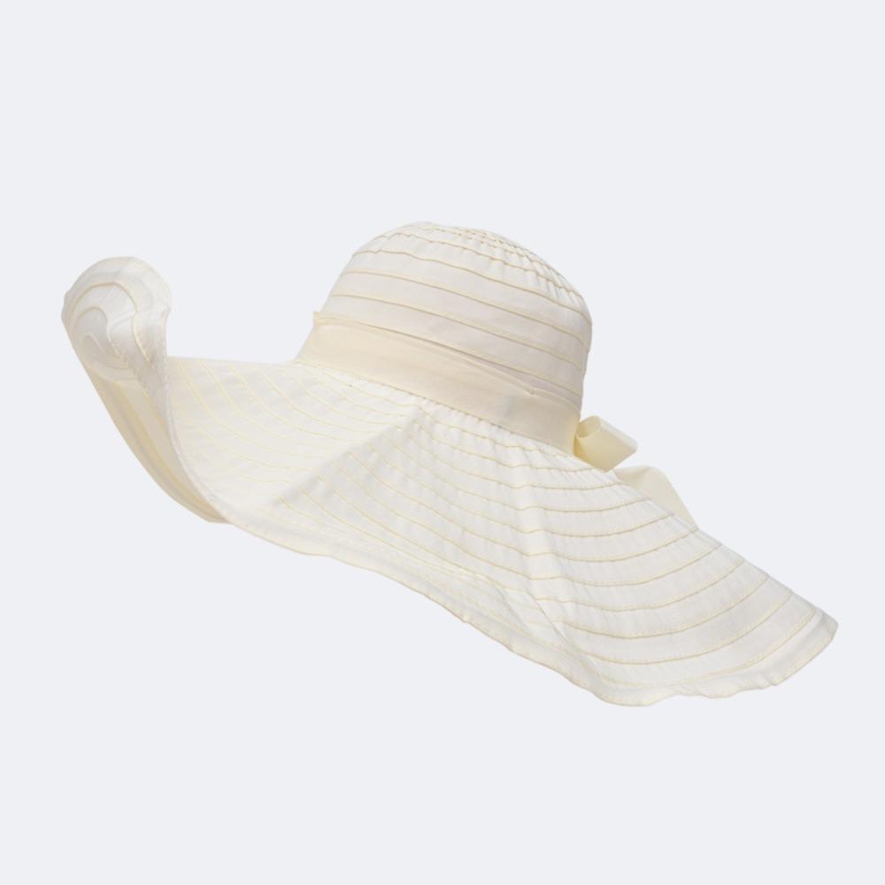 UV Anti DIY Moldable Wide Brim Hat Bowknot Women Sun Hat Simple Plastic Bucket Hat  Famale