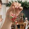 Winter Holiday Hanging Crafts Christmas Wooden Ornaments with Lanyards, Decorative Pendants Boxwood Tree for Fireplace & Party Decorations Home