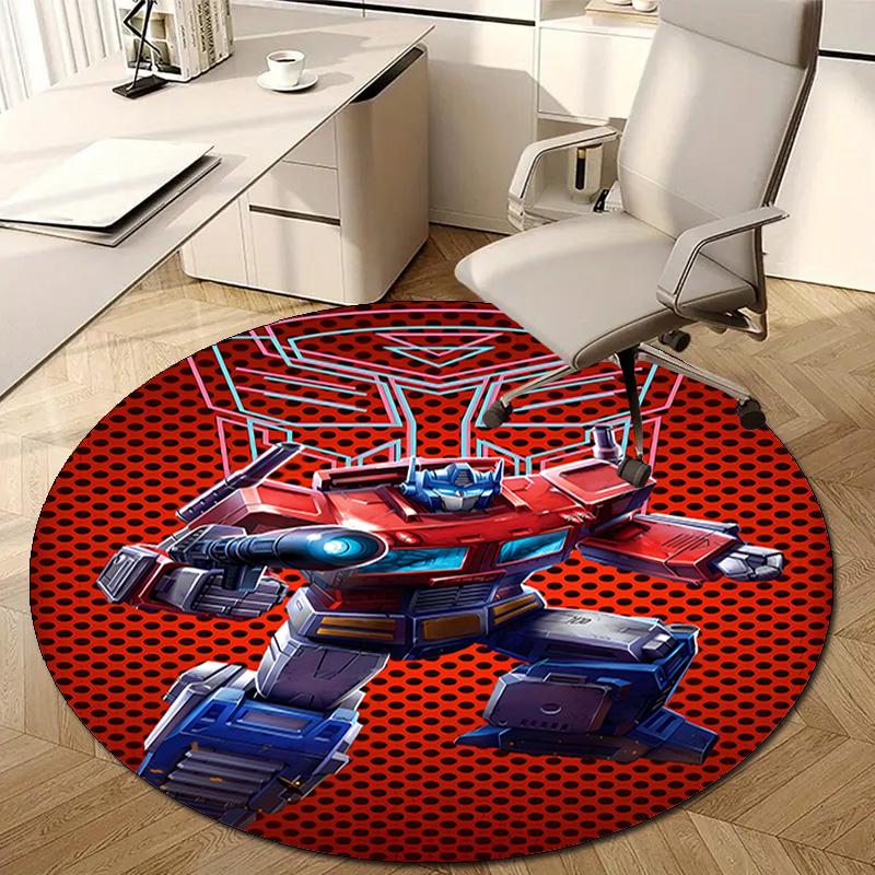 1pc Transformers1 Design Printed Area Round Carpet for Bedroom Living Room Home Decor Rugs Mat Non Slip Mat Rug for Bedside