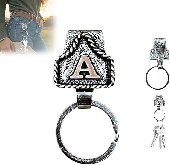 Fashion Letter Design Key Holder Keychain Secure Belt Keyring Clip Design Metal Key Decoration For Men Everyday Use