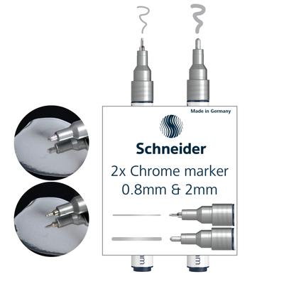 Schneider Spiegeleffekt-Chrommarker Paint It 060 061 2er-Größen-Set ML06011501 / Spitze 0,8 mm/2 mm