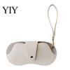 Compact Glasses Storage Bag Sunglasses Pouch, Imitation Leather Hanging Case Durable Eyeglass Holder with Carabiner, Portable Eyeglasses for