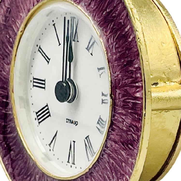 Small Table Clock with Enamel Color Metal Clocks Quiet Timekeeping for Collectors Mantel Clock Home Decoration