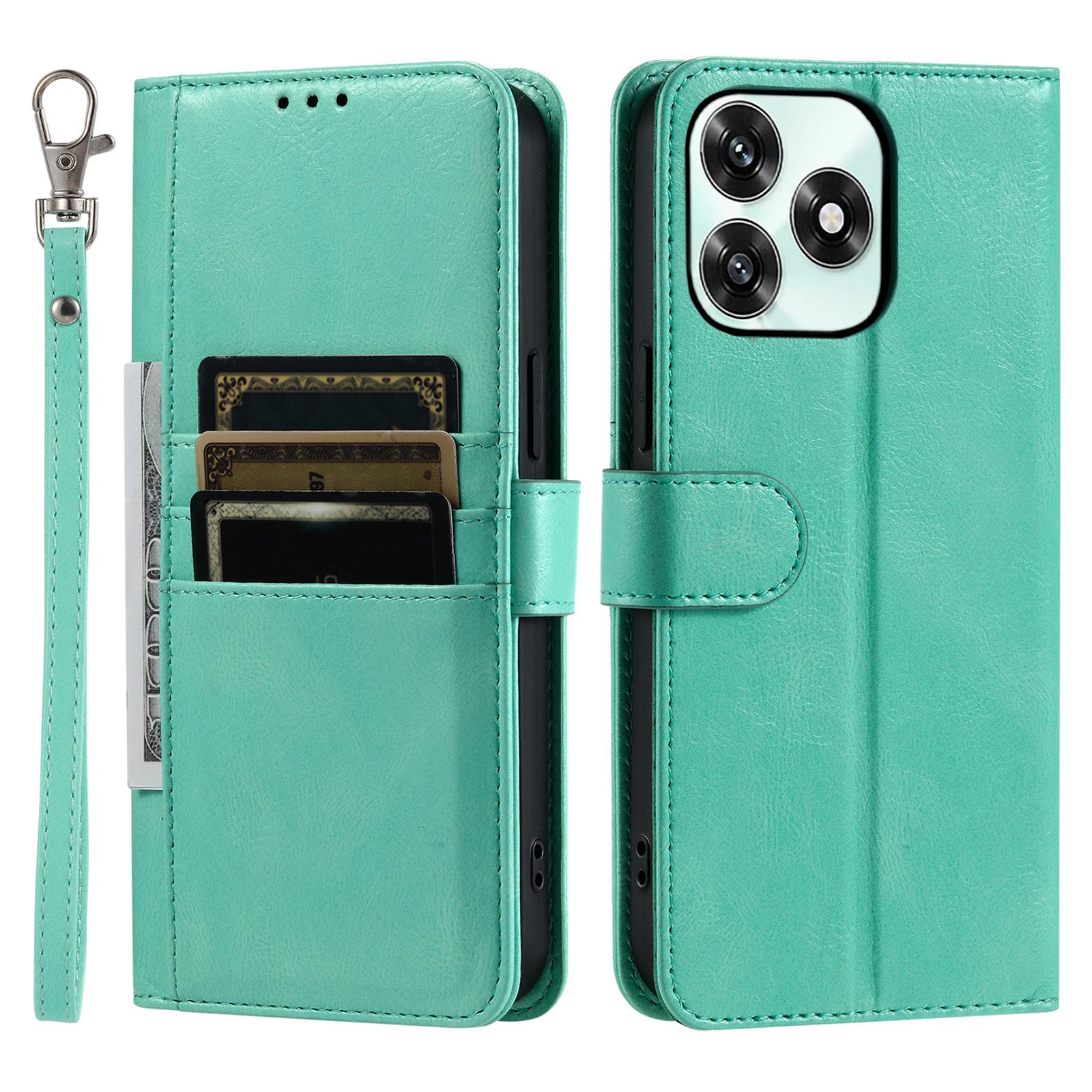 

Phone Case For Honor Play10A 4G / X5c Plus 4G / X5c 4G 6 Card Slots PU Leather Anti-Fall Phone Cover with Wrist Strap
