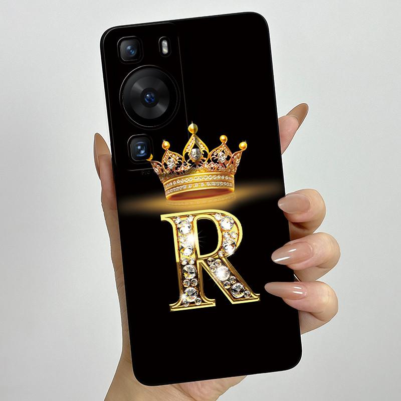 For Huawei P60 / P60 Pro / P60 Art Crown Letter Couple Phone Case HuaweiP60 P60Pro P60Art Soft Silicone TPU Protective Casing