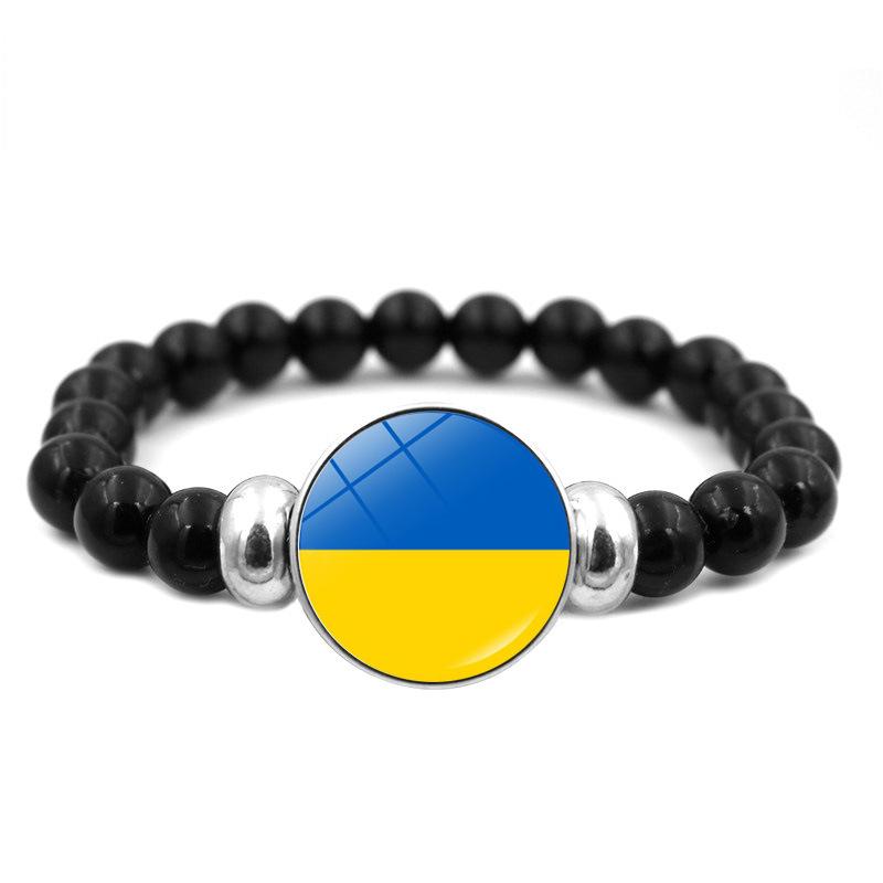 287 Länder Nationalflagge Druckknopf Elastisches Band Perlen Länderflagge Unabhängigkeitstag Perlen Schmuck Perlenarmband