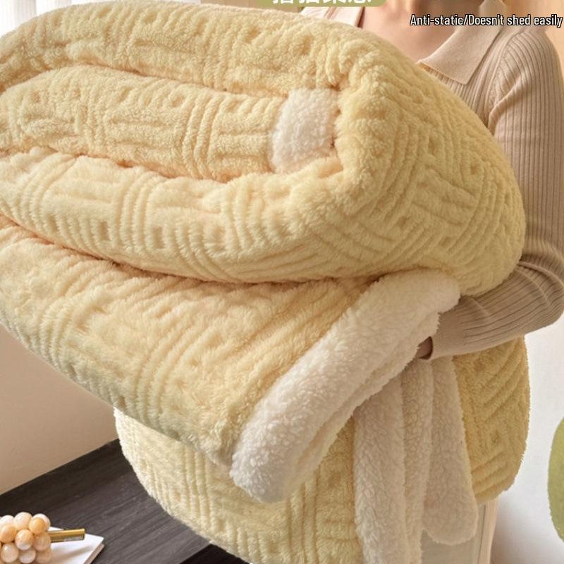 Lammwolle Milch Samt Fleece Überwurfdecke für Büro oder Sofa Nickerchen.