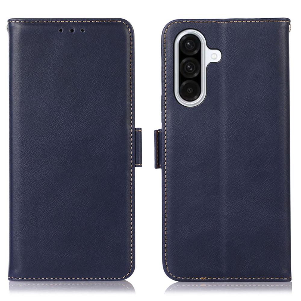 For Samsung Galaxy A17 Case RFID Blocking Genuine Cow Leather Wallet Phone Cover
