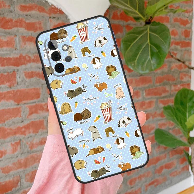 Cute Cartoon Guinea Pig Phone Case For Samsung Galaxy A15 A25 A55 A54 A34 A14 A35 A52 A32 A12 A51 A71 A13 A33 A53