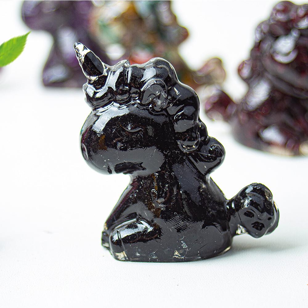 Unicorn Resin Figurine With Handcrafted Crystal Texture For Home Decor And Giftgiving