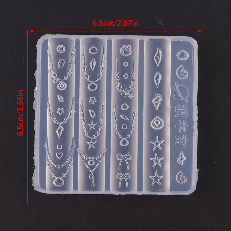 Cartoon Shell Chains Silicone Nail Mold Flower Nail Decorations Nails Diy Design High Quality Stereoscopic Stamping Plate Art