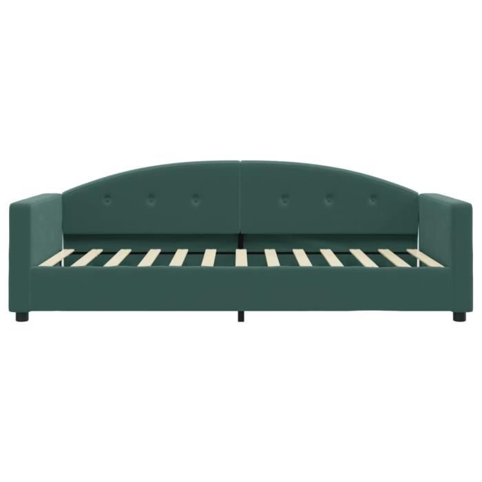 VidaXL Lit de repos vert foncé 90x200 cm velours 354138