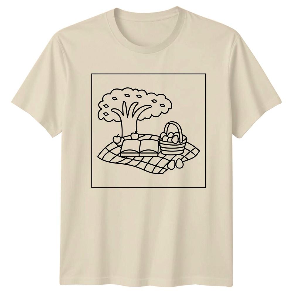 Picnic Basket And Tree Hobbies Unisexs TShirt Unisexs Tee Graphic Unisex Top