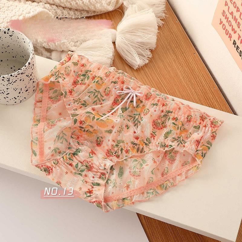 

Сетчатое цветочное свежее кружевное сексуальное нижнее белье чистое желание сладкие дышащие женские треугольные трусики со средней талией one size