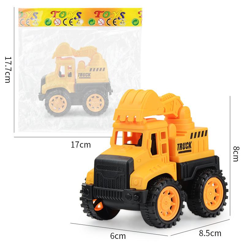 Desen animat Vehicul de construcție Mașină cu retracție Jucărie 4 Excavator Basculantă Formă Mașină Jucărie