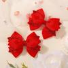 2Pcs/set Colorful Party Bowknot Ribbon Hair Clips for Girl Glitter Hair Bangs Hairgripes Lovely Solid Color Barrette