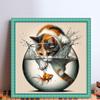 Cat Full 11CT DIY Stamped Cross Stitch Kits 15.75x15.75in Printed Cross-Stitch Kits for Beginners Adults Home Decor