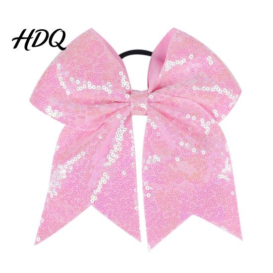 Haargummis für Gymnastik Pailletten Schleifen Elastisches Band Groß Cheerleading Festival Dekorationen Band Pferdeschwanzhalter Glitzer Scrunchies Damen Mädchen Teenager