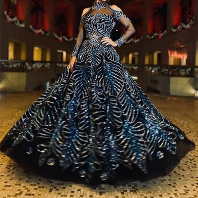 Spring and Summer New European and American Women's Clothing Bronzing Leaf Pendulum Sexy Dress Trailing Banquet Evening Dress