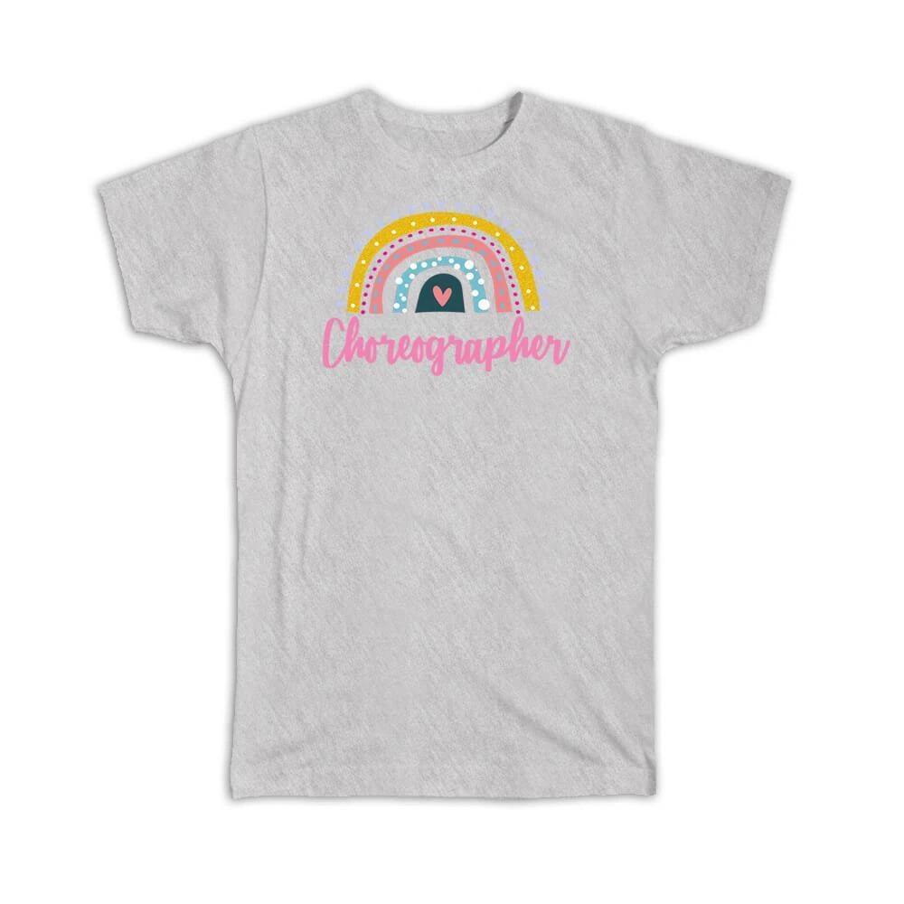 Gift T-Shirt : For Best Choreographer Cute Art Print Hearts Stripes Choreography S