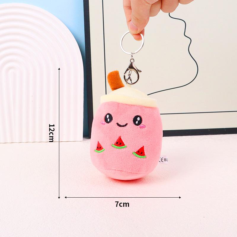 Fruit Bubble Tea Plush Keychain - Cute Gift Doll for Claw Machines & Weddings