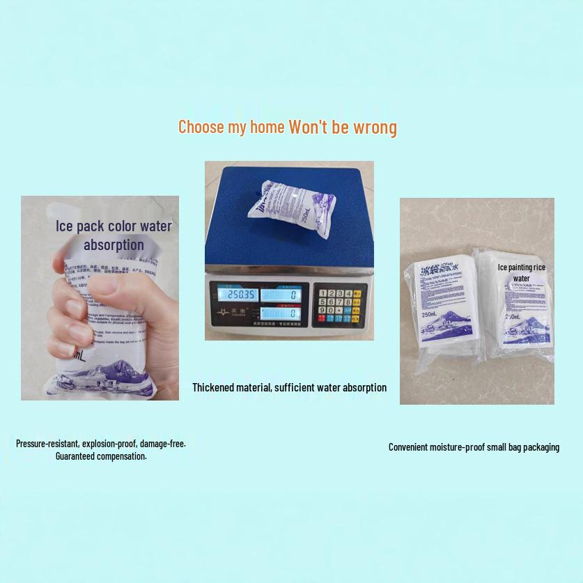 Portable Self-Priming Ice Pack: Disposable No-Water-Injection Cold Compress for Physical Cooling & Food Preservation