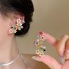 Romantic Colorful Zircon Flower Earrings For Women Girls  Sweet Waterdrop Flower Earrings Exquisite Party Jewelry Gifts