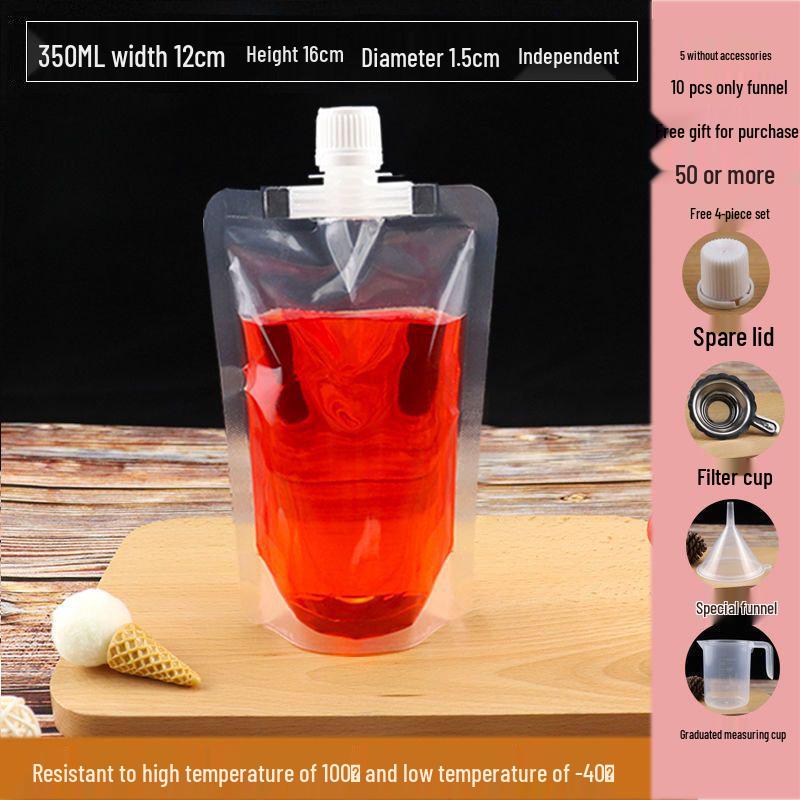 Soy Milk Stand-Up Spout Bag - Reusable, Transparent, Liquid-Safe, Large Diameter Packaging for Soups & Beverages