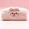 Plush Pencil Case for Girls Large Capacity Cute Bear Pen Bag for Students Fluffy Furry Stationery Pouch for School