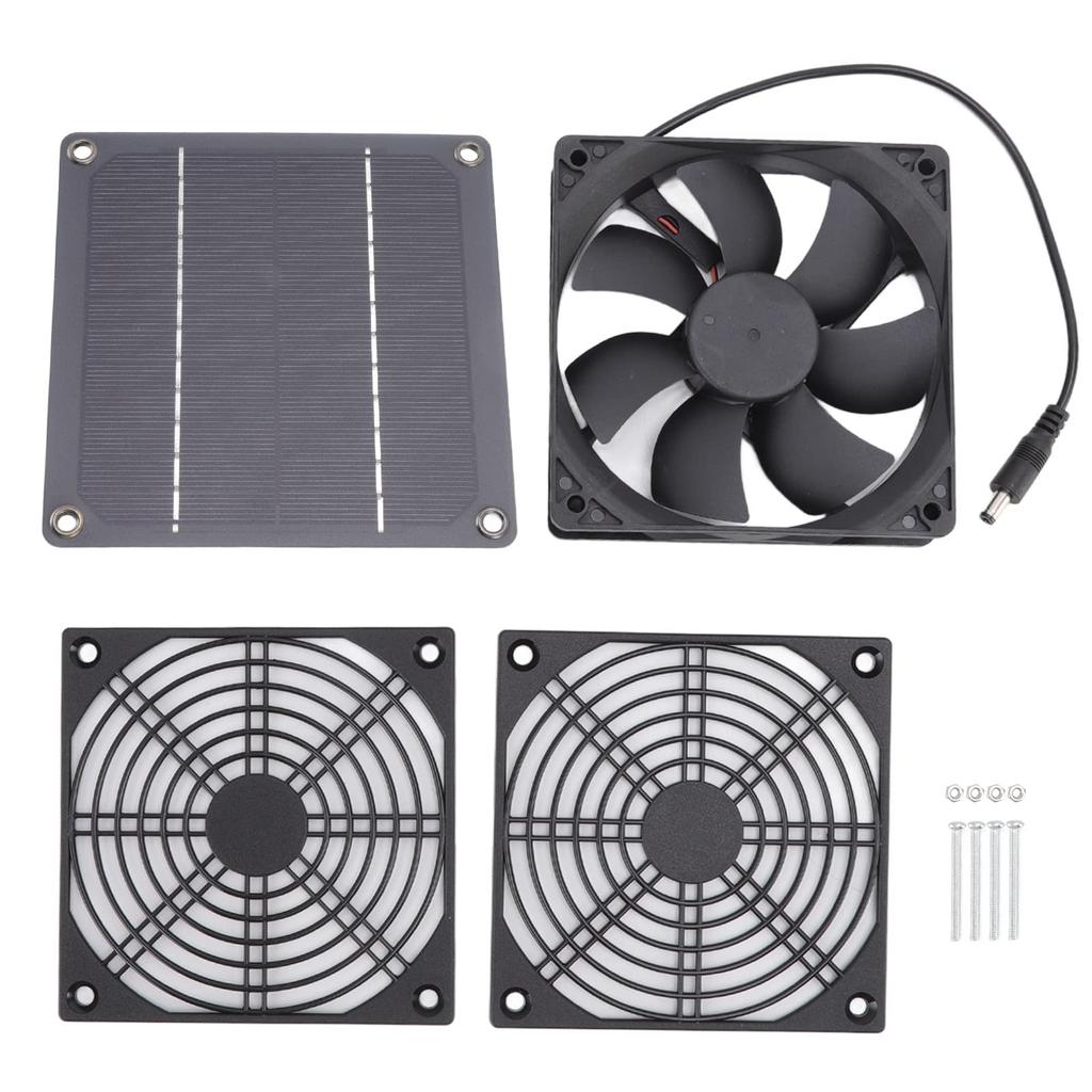 Solar Exhaust Solar Panel Exhaust High for Air Chicken Dog and Pet 12V 3W Fan, Fan, Efficiency, Monocrystalline, Circulation, Coops, Houses,