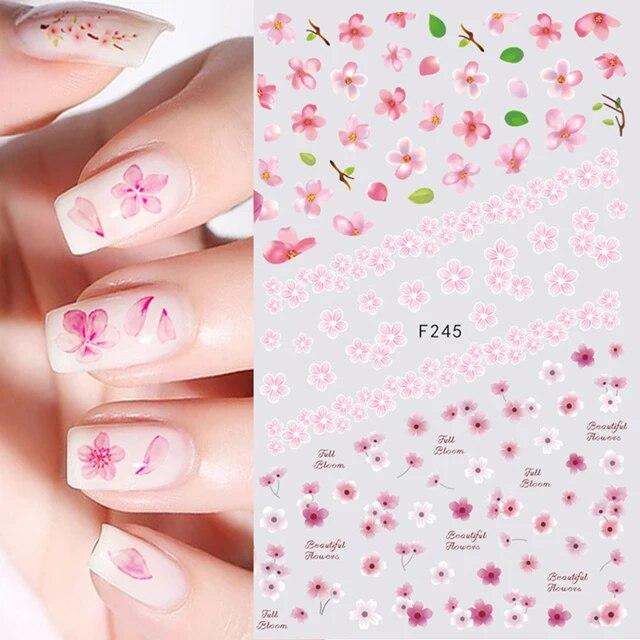 3D lepidlo Květiny Nálepka na nehty Tulipán Okvětní lístky Javor Růže DlY Voděodolné Obtisky na nehty Doplňky pro zdobení nehtů Dekorace na nehty