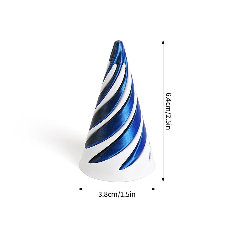 3d Printed Toys Desk Accessories Three-dimensional Pyramid Printed Spiral Cone Helix Screw Rotating Stress Relieving Spiral Cone