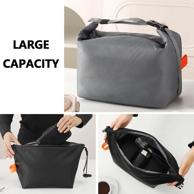Fashionable and simple insulated bag, office worker, large capacity lunch box bag, student hand carrying bento bag.