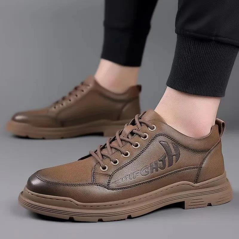 Primavera e Outono Luxo Masculino Casual Sapatos de Couro Negócios Escritório Oxford Sapatos Antiderrapante Resistente ao Desgaste Tênis de Corrida