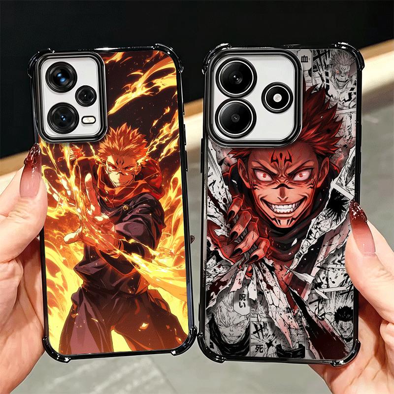 Anime Ryomen Sukuna JUJUSU Plating Phone Case For Xiaomi Redmi Note 14 15 Pro Plus 13 12 11 11S 11T 10 9S 9 5G Anti-Fall Airabag