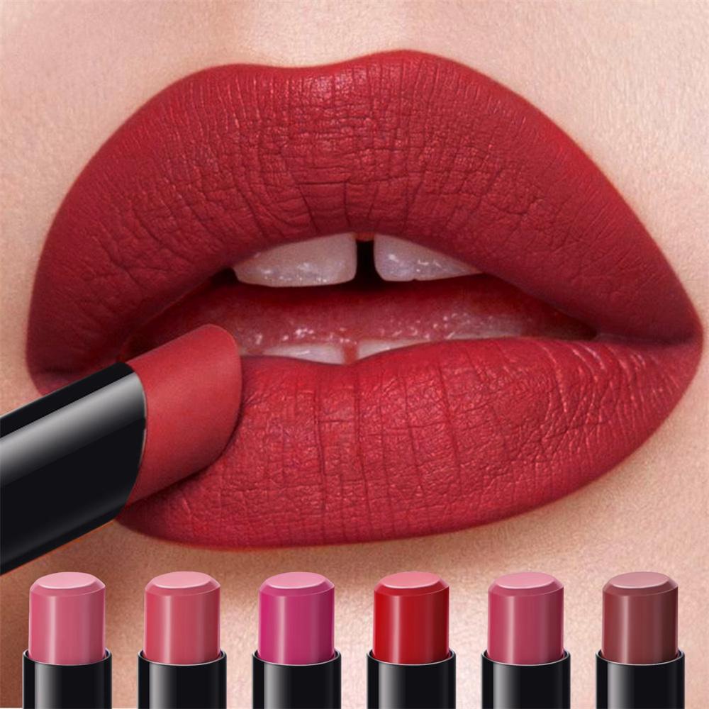 6 Color Matte Lipstick Pencil Waterproof Long Lasting Non-Stick Cup Sexy Red Matte Solid Lip Gloss Nude Pink Lipstick Pen Makeup