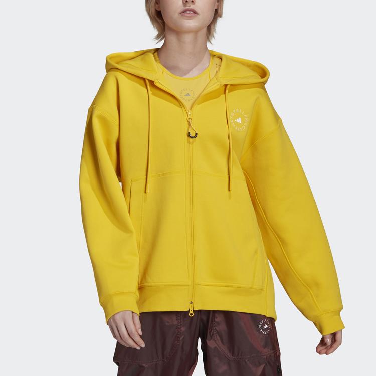 Adidas X Stella McCartney Logo Sports Hoodie Women Hoodies Yellow GU1617