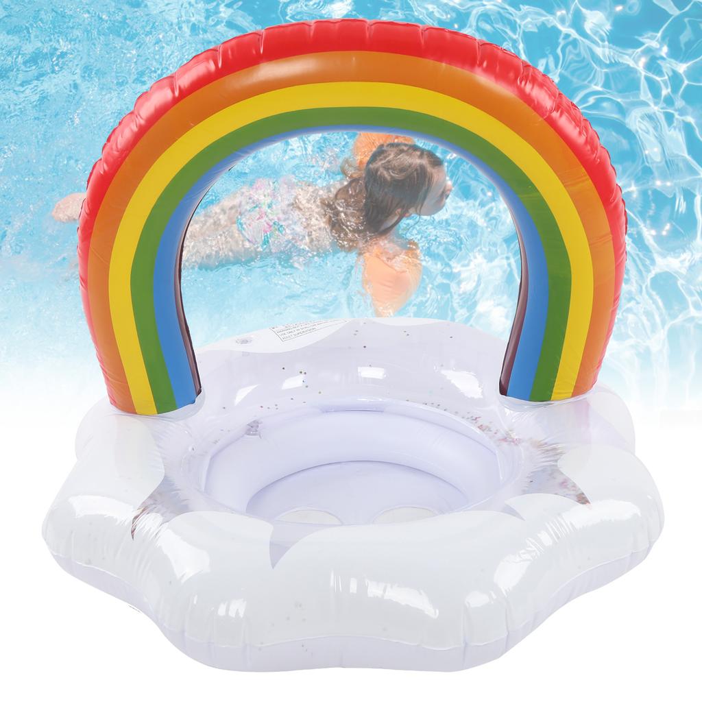 Baby Swimming Float Rainbow Inflatable Children Swimming Ring with Safety Float Seat