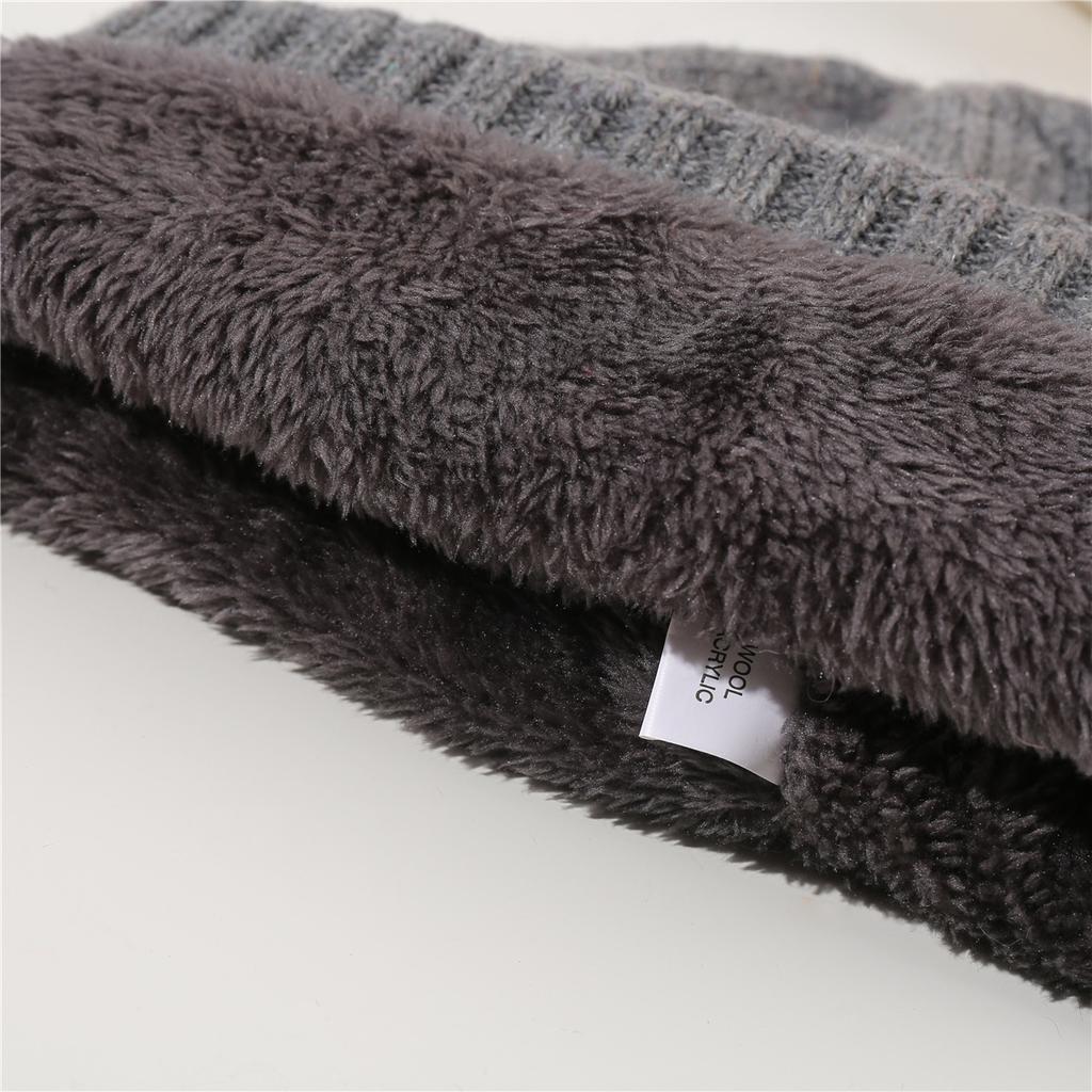 New Autumn and Winter Men's and Women's Cashmere and Velvet Thickened Knitted Wool Warm and Cold Proof Cycling Pullover Hat