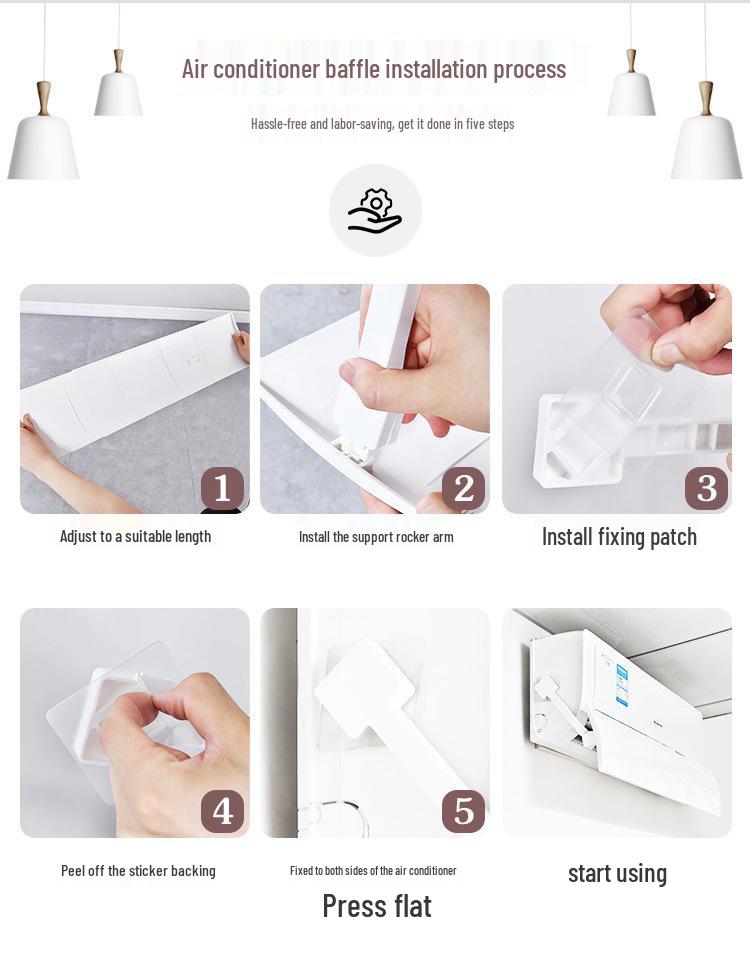 Retractable Wall-Mounted Air Conditioner Wind Deflector