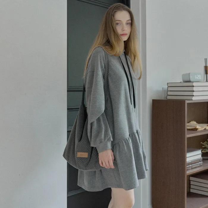 [1st Reorder] Dot Pattern Eco Bag - DARK GREY