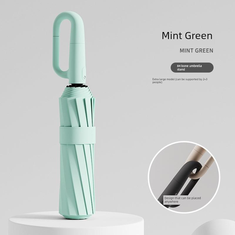 84-Rib Automatic Umbrella for Women, Dual-Use for Sun and Rain, with Hook, Foldable, Wind-Resistant, Sunshade, Uv Protection for Men