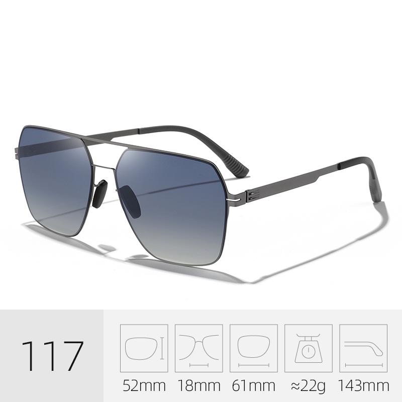 Men's Polarized Aviator Sunglasses - Anti-UV, High Definition, Double Bridge Design for Fashionable Driving