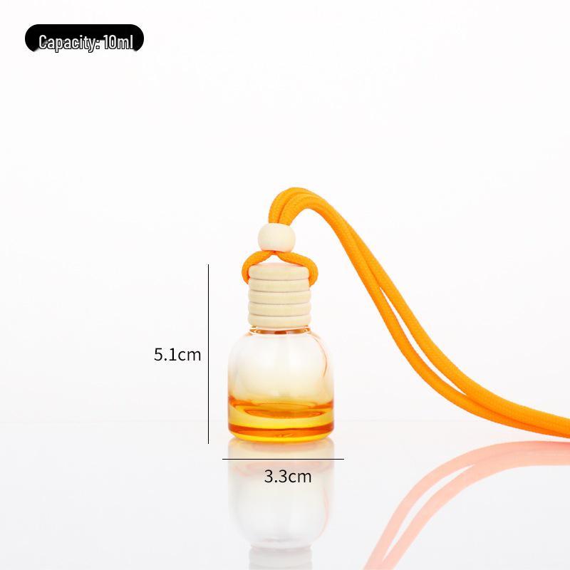 Transparent Refillable Car Air Freshener with Wooden Lid and Lanyard