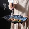Creative Kiln Turned Commercial Large Chicken Steak Snack Plates Home Sushi Plates El Buffet Ceramic Home Fish Plates