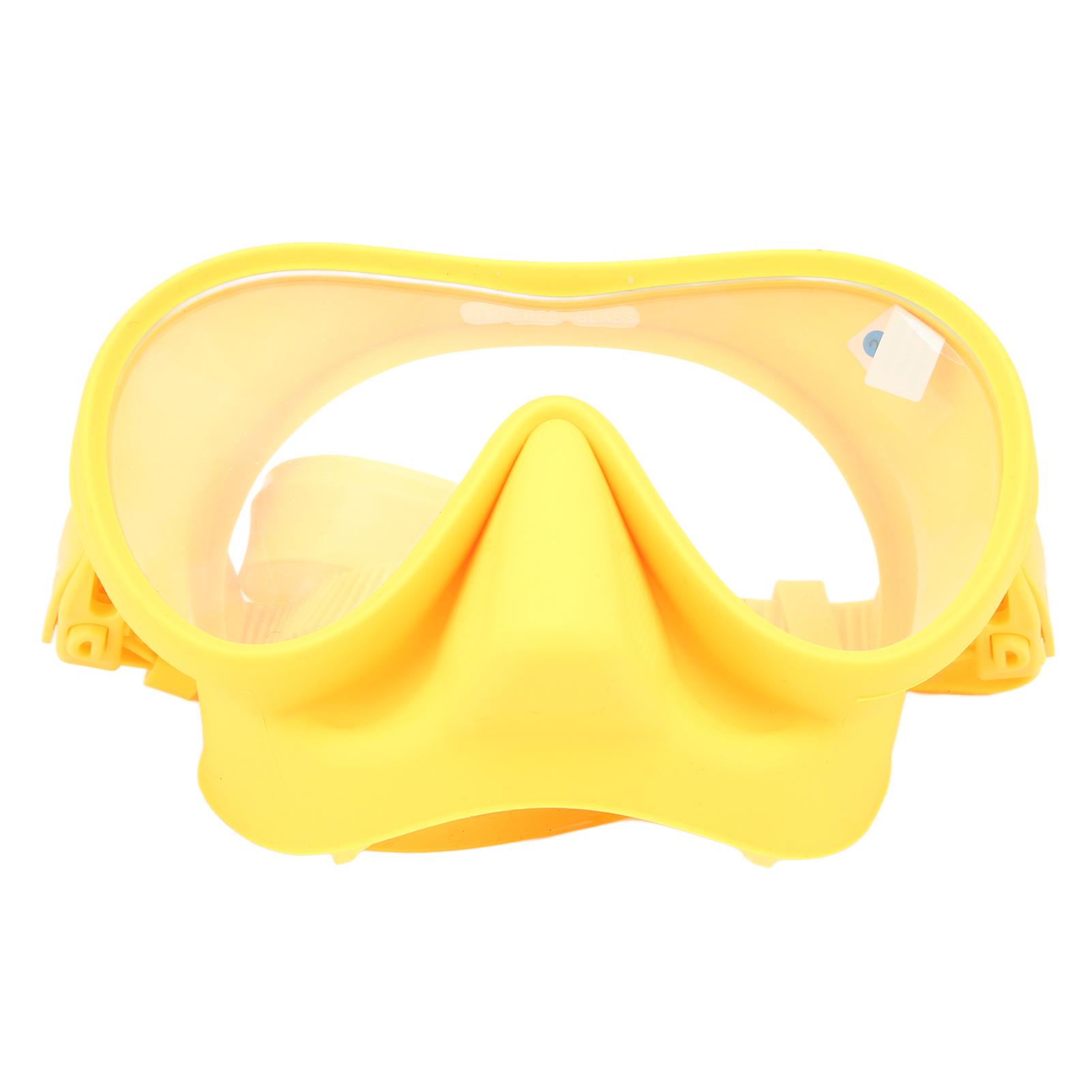 

Маска для подводного плавания Защита от запотевания Закаленное стекло Маска для снорклинга с силиконовым ремешком Складная жёлтый