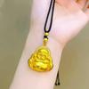 Classics Glossy Maitreya Buddha Pendant Antique Gold Craftsmanship Vintage Inlay Dot Diamond Necklace Charms Banquet Jewelry