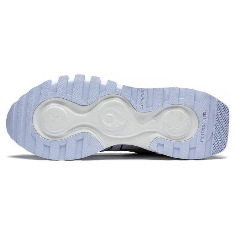 Li Ning Fang Yuan Evo Wear Resistant Height Increasing Low Top Sports Casual Shoes Women Sneakers Blue Gray AGCS164-5