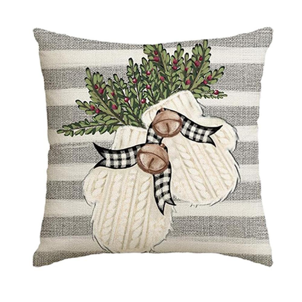 Christmas Linen Pillowcase accesorios para auto Festival Home Decorative Cushions Sofa 45X45 Living Room Sitting Cushion Cover